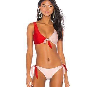 NWT! Tularosa Nicki Bikini Bottom in Red/Pink XS